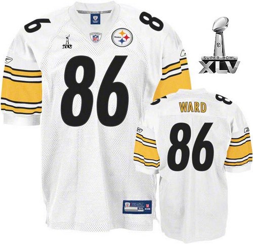 Men's Authentic Hines Ward Super Bowl XLV Reebok Jersey White Road - #86 Throwback NFL Pittsburgh Steelers